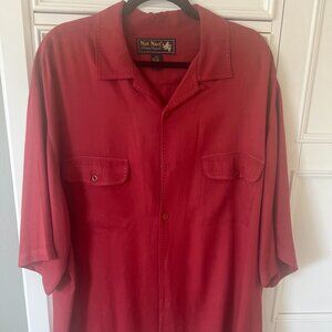 Nat Nast Luxury Originals Silk Button Down Shirt XLT Retails $155